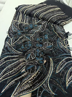 Tissu en dentelle de tulle à sequins floraux NI.AI pour robe de mariée, robe de soirée pour femmes
