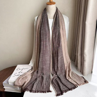 Nouveau Foulard Hijab Artistique en Coton Tendance pour Femmes Adultes – Léger, Coupe-Vent, Dégradé, Style Coréen, Châle Doux et Élégant