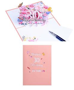 Tarjeta de Felicitación Pop-up con Corte Láser para Cumpleaños 100, 30, 60, 80, Tarjeta de Feliz Cumpleaños 3D con Nota en Blanco y Sobre - Product Image 5