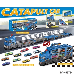 儿童弹射式集装箱卡车玩具大型运输车套装三层弹射折叠卡车金属压铸汽车玩具 - Product Image 4