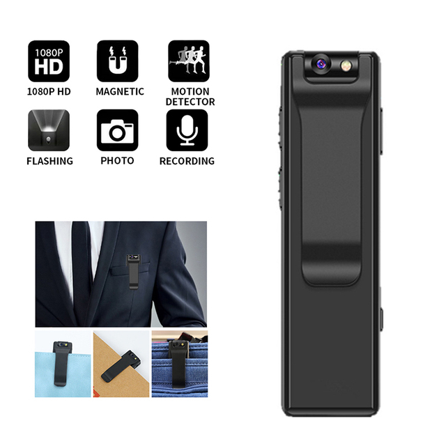 High Quality Clip Body Camera Night Vision Mini Camera for Indoor or Outdoor