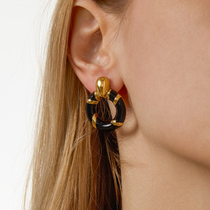 <b>Stud</b> <b>Earrings</b> Geometric Ring Shape Stainless Steel Party Jewelry - Product Image 4
