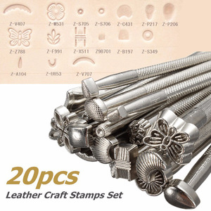 QY <b>Leather</b> <b>Punch</b> <b>Tool</b> Set 20-Piece With 25Mm Hammer For DIY <b>Leather</b> Crafting And Printing - Product Image 2