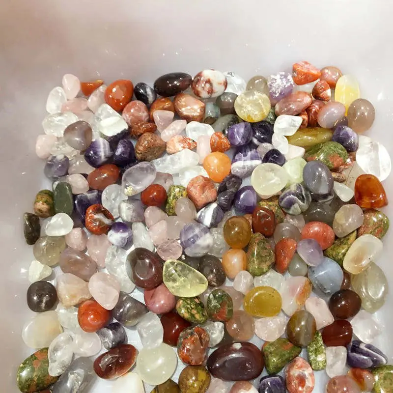 대량 도매 세련된 작은 크기 쿼츠 로즈 crystalnatural unakite 마노 혼합 7 차크라 돌 장식