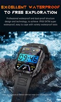 Reloj Inteligente KT79 con Pantalla Táctil HD IPS de 1.96 Pulgadas, Resistente al Agua hasta 30 Metros, Luz UV de 7-15 Días, 79 Alarmas, Brújula, Reloj Deportivo para Android con Correa de Goma