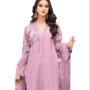 Diseñador paquistaní original, trabajo de bordado pesado con Organza, diseñador original Dupatta, colección de trajes de boda - Product Image 1