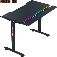 Escritorio de Juegos Ajustable de Doble Motor Beisijie, Escritorio Eléctrico para PC con RGB, Escritorio para Juegos