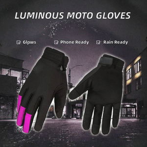 Summer Motorcycle Luminous Breathable Waterproof Outdoor Riding <b>Gloves</b> TPU Coating Touch Screen Compatible Leather CE Certified - Product Image 2