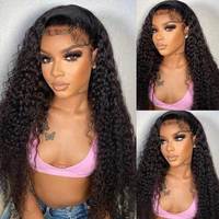 Perruque Water Wave pour Femme en Cheveux Humains, Lace Front HD Sans Colle, Pré-épilée avec Baby Hair, Ligne de Cheveux Naturelle, Raie au Milieu, Longue, Dégradée, Soyeuse