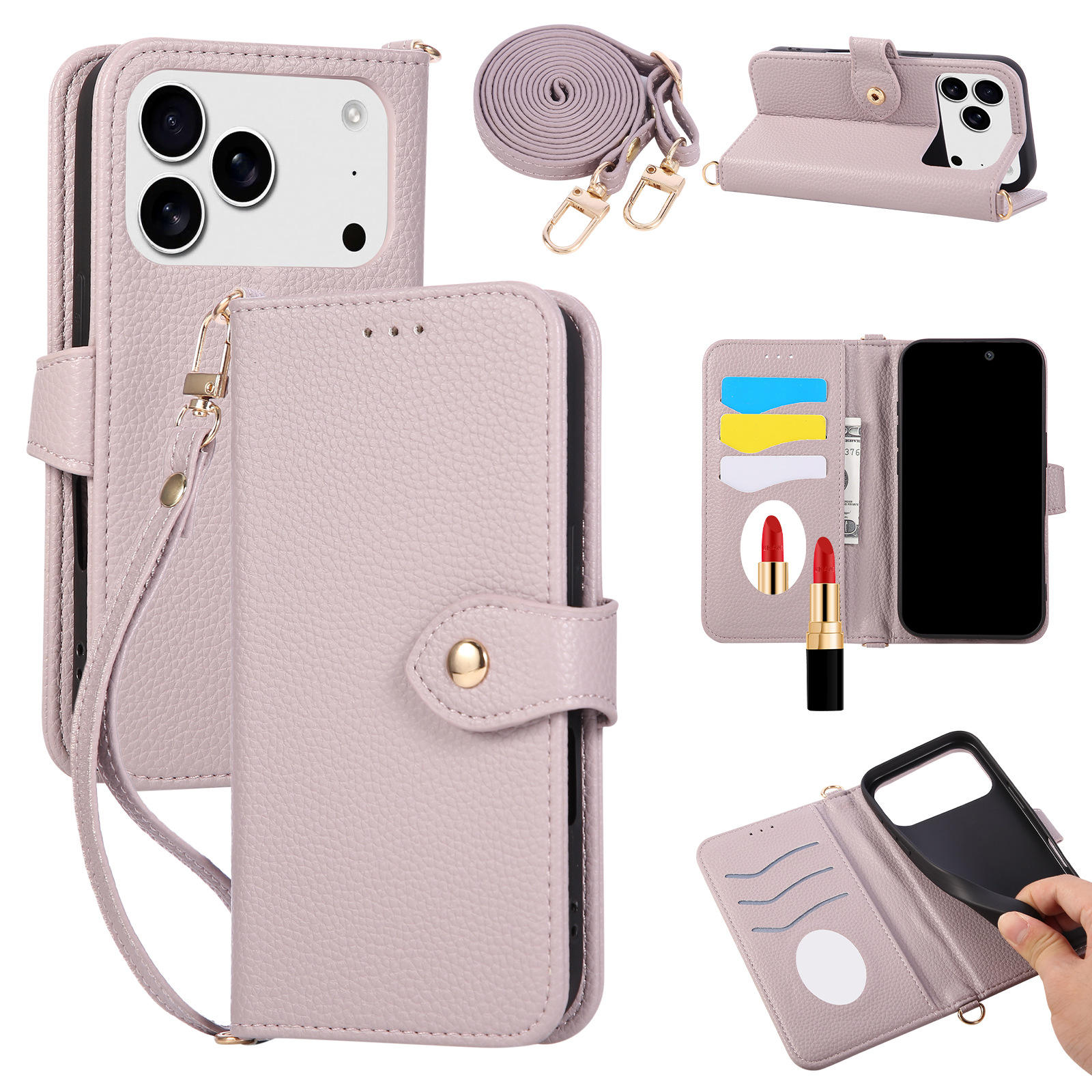 Violet * cuir flip fourre-tout crossbody