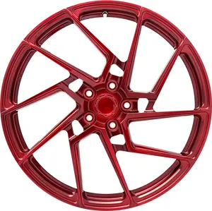 Personalize carro 6061t6, liga de alumínio, rodas forjadas 5x112 5x114.3 vinho tinto