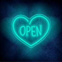 Enseigne électronique personnalisée enseigne lumineuse LED coeur ouvert Livraison gratuite