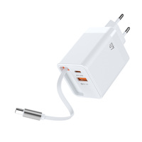 EU 12V PD 20W USB multi-ports Charge rapide 3-en-1 Smartphone Chargeur rétractable Type-C Câble pour téléphones portables et appareils photo