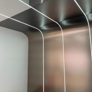 Série Metal Painéis De Parede De Fibra De Carvão De Bambu Moderno PVC Wall Art Arc-Shaped Impermeável para Villa e Uso De Apartamento - Product Image 6
