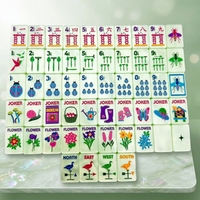 Jeu de Mahjong Thème Jardin Vert Perle 160 Tuiles en Acrylique – Jeu de Designer Unique avec Illustrations Insectes & Nature – Coffret Cadeau de Luxe