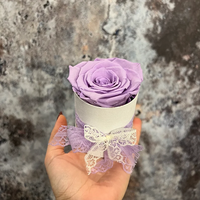 Rose stabilisée à la lavande dans un coffret cadeau – Véritable fleur éternelle, longue durée, immortelle – Cadeau romantique pour elle