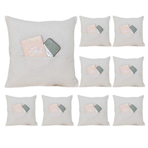 Fundas de Almohada Sublimables al por Mayor con Bolsillo Frontal - Funda de Almohada Personalizada de Algodón y Lino de 40x40cm para Decoración del Hogar - Product Image 1