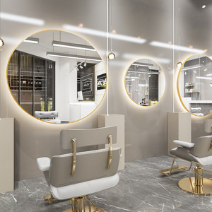 Specchio LED Circolare da Parete, Tavolo <span class=keywords><strong>per</strong></span> Acconciature con Illuminazione Regolabile, Specchio <span class=keywords><strong>per</strong></span> <span class=keywords><strong>Salone</strong></span> di Bellezza e Trucco Domestico - Product Image 5