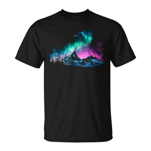 T-shirt Iceland Lights, design montagne aurore, souvenirs d'Islande - Product Image 2