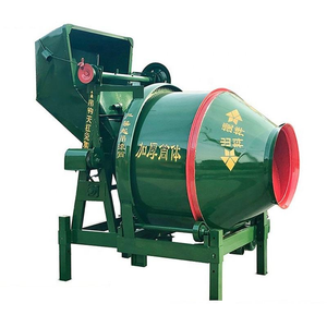 เครื่องผสมคอนกรีตสีเขียวพร้อมถังและล้อสีแดง เครื่องผสมปูนแบบพกพาสำหรับงานก่อสร้าง - Product Image 5