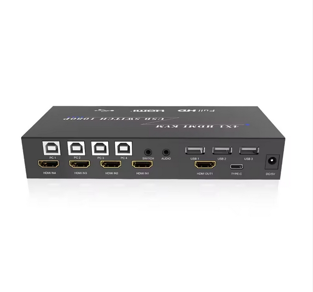 HDMI-Video-Aufnahmekarte 4-Kanal-DVR Video-Aufnahmekarte HDMI-Schalter 4 × 1 KVM-Funktion für den Anschluss von drei Kameras zu vier Kameras