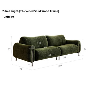 Juego de sofá de tela verde aguacate de mediados de siglo, exquisito, Retro, adecuado para sala de estar, apartamento pequeño, colocación de apartamento grande - Product Image 5