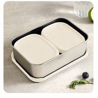 Boîte à lunch portable en acier inoxydable avec couvercle et logo personnalisé
