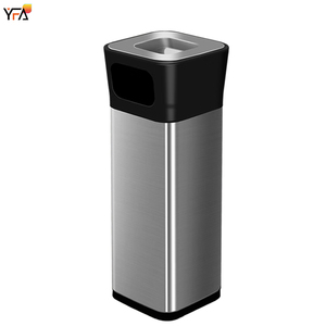 Nouveau modèle de cendrier en acier inoxydable Poubelle de rangement Poubelle d'armoire Poubelle commerciale à fumer en métal au sol - Product Image 1