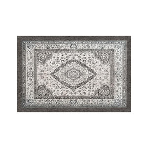 Tapis pliable lavable en machine pour salon, table basse, style vintage, antidérapant, en fibre de polyester, motif floral rectangulaire - Product Image 3