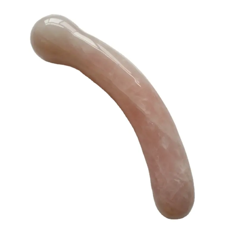 Diy China Producent Leveren Rozenkwarts Gebogen 18Cm Toverstaf Seksspeeltjes Dildo 'S Voor Lichaamsmassager Helende Kristallen Stenen