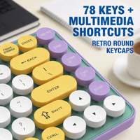 Harga Grosir Produsen OEM Keyboard Mini Ergonomis Nirkabel Dual-Mode Biru 85-Tombol + Mouse 4D Bertenaga Baterai