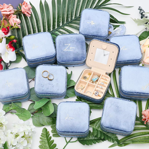 กล่องเก็บเครื่องประดับทรงสี่เหลี่ยมพิมพ์โลโก้ EQ แบบกำหนดเอง พร้อมซิปปิด กล่องพกพาสำหรับใส่แหวน ดีไซน์เรียบง่ายทันสมัย - Product Image 3