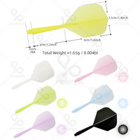 PENPEN professionnel 2BA vis PP plastique intégré une pièce Anti-lancer léger Durable Transparent 1.65g aile fléchettes vols