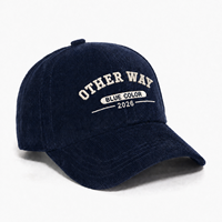 Gorras Deportivas de 6 Paneles con Logotipo Bordado Personalizado de Alta Calidad al por Mayor, Gorras de Béisbol Ajustables con Visera Curva de Pana para Exteriores