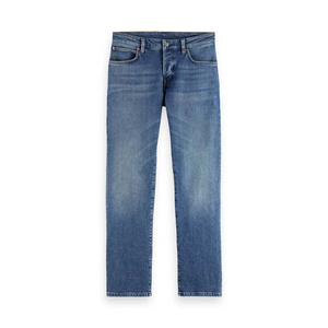 Vaqueros de mezclilla duraderos de corte recto para hombre, con tela rica en algodón y puntos de refuerzo para un uso prolongado. - Product Image 1