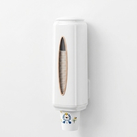 Distributeur de gobelets mural en plastique à 5 étagères grande capacité, réglable sans perçage pour la maison, la cuisine, le bureau et la buanderie