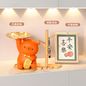 Top Rhyme Little Bear Storage Tray Standing Type Painted Multifunction Home Decoration Craft - Product Image 3