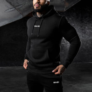 <span class=keywords><strong>Ensemble</strong></span> de survêtement surdimensionné pour homme, logo personnalisé, deux pièces, pour la salle de sport, l'entraînement, le fitness, la détente et les activités de plein air - Product Image 2