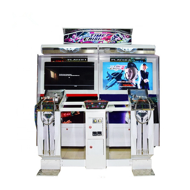 52-Inch Game City 4 Console Mini Racing Simulator Dual Console Two-Person Shooting Entertainment Kids Coin Operated English