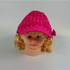 Stampa a pois di cotone Gorra <span class=keywords><strong>Con</strong></span> Bandana bambini <span class=keywords><strong>Con</strong></span> papillon in rosa rossa - Product Image 3