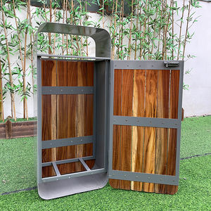 Cubo <span class=keywords><strong>de</strong></span> basura personalizable para exteriores <span class=keywords><strong>de</strong></span> hotel, caja <span class=keywords><strong>de</strong></span> cáscara <span class=keywords><strong>de</strong></span> acero inoxidable con uso <span class=keywords><strong>de</strong></span> <span class=keywords><strong>residuos</strong></span> <span class=keywords><strong>de</strong></span> muebles <span class=keywords><strong>de</strong></span> parque urbano <span class=keywords><strong>de</strong></span> madera maciza anticorrosión - Product Image 4