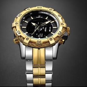 Orologio da Polso Analogico Digitale di Lusso in Acciaio Inossidabile Golden Hour per <span class=keywords><strong>Uomo</strong></span> - Product Image 4