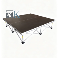 Plateforme de scène mobile pliable en aluminium avec plateau en contreplaqué pour événements musicaux en plein air, mariages