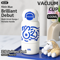 Gourde isotherme en acier inoxydable 316 pour enfants, avec fond amovible, couvercle rabattable, design de dessin animé, logo personnalisé, impression sérigraphique, cadeaux