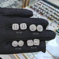S925 gümüş küpe 18K altın küpe DEF renk Moissanite kadın küpe