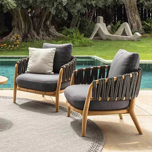 Set di Mobili da Giardino in Stile Teak, Divano Moderno e Lussuoso Impermeabile per Esterni, Design Nordico - Product Image 6