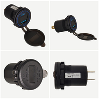 Pengisi Daya USB untuk Mobil Car Charger IP65 Dual USB Type C & USB-A Ports 12V 24V Soket Pengisi Daya USB Mobil