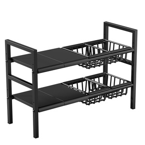 Étagère d'évier extensible Shangnaisi, rectangulaire, réglable, support de rangement de cuisine sur pied, organisateur de comptoir polyvalent - Product Image 4