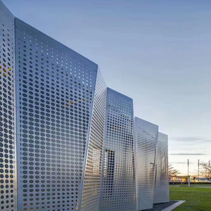 Panneaux de revêtement mural en aluminium perforé, panneaux en métal ondulé perforé en aluminium, façade décorative - Product Image 5