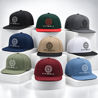 Casquette à visière plate personnalisée avec logo brodé et panneaux latéraux perforés, OEM ODM, pour streetwear et marques de créateurs